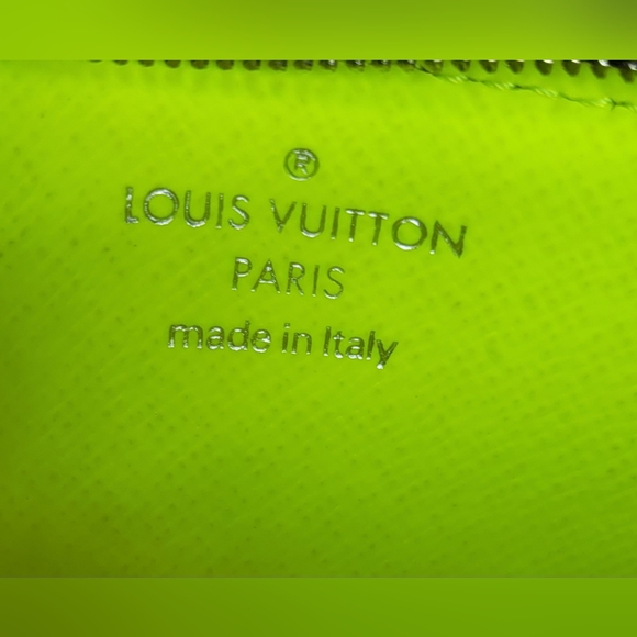 SOLD!!Louis Vuitton Taiga Monogram Neon Yellow Zippy Card Holder with RFID - Picture 8 of 9